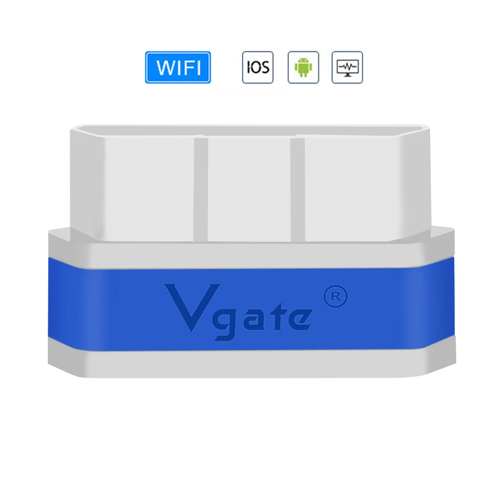 Vgate iCar2 ELM 327 v2.1 obd2 сканер wifi адаптер для диагностики автомобиля для IOS/android obd odb2 диагностический инструмент PK elm327 v1.5 - Цвет: WIFI-white blue