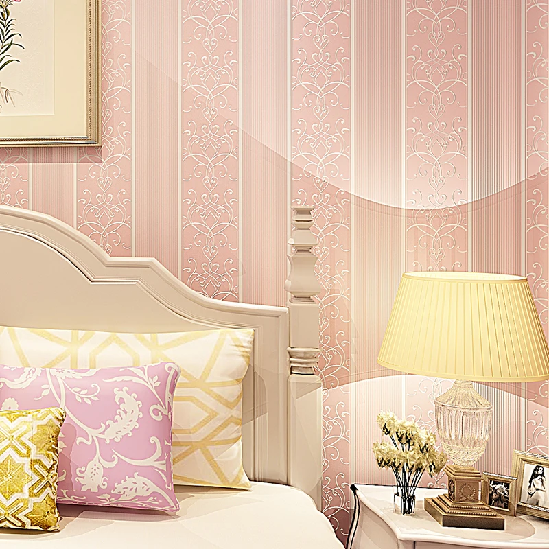 

Luxury elegant Non-woven wall paper modern simple 3d European stripes living room plain color solid TV wall wallpaper wall roll
