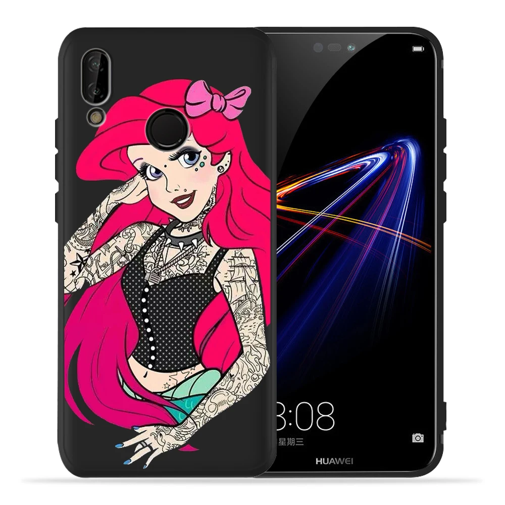 Девушка для huawei P8 P10 P20 P30 Коврики 10 20 Honor 8 8X 8C 9 V20 20i 10 Lite Plus Pro Чехол Coque Samsung чехол-футляр тату принцесса - Цвет: H1682