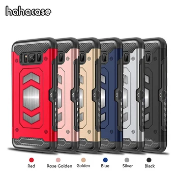 

50pcs Hybrid TPU+PC Shockproof Card Slot Case For Samsung Note 9 8 S9 S8 Plus A8 A6 Plus A7 A5 2017 2018 Car Magnet Back Cover