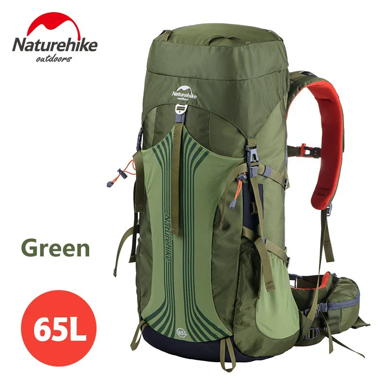 Naturehike 65L 55L 45L рюкзак с внутренней рамой, походный рюкзак для походов, путешествий, альпинизма, кемпинга, альпинизма - Цвет: Green 65L