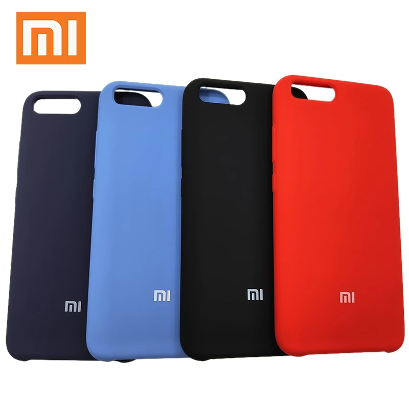 

100% Original Xiaomi Mi 6 Silky Soft-Touch Finish Case Back Liquid Silicone Protective Cover with logo for Xiaomi MI6 Anti-fall