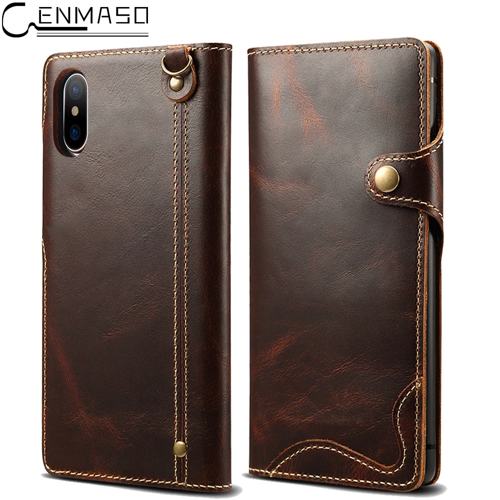 

For IPhone XS Max Case Genuine Leather Wallet Card Stand Protect Flip Case for IPhone XS Max Cover for IPhone XS Max 6.5 Coque