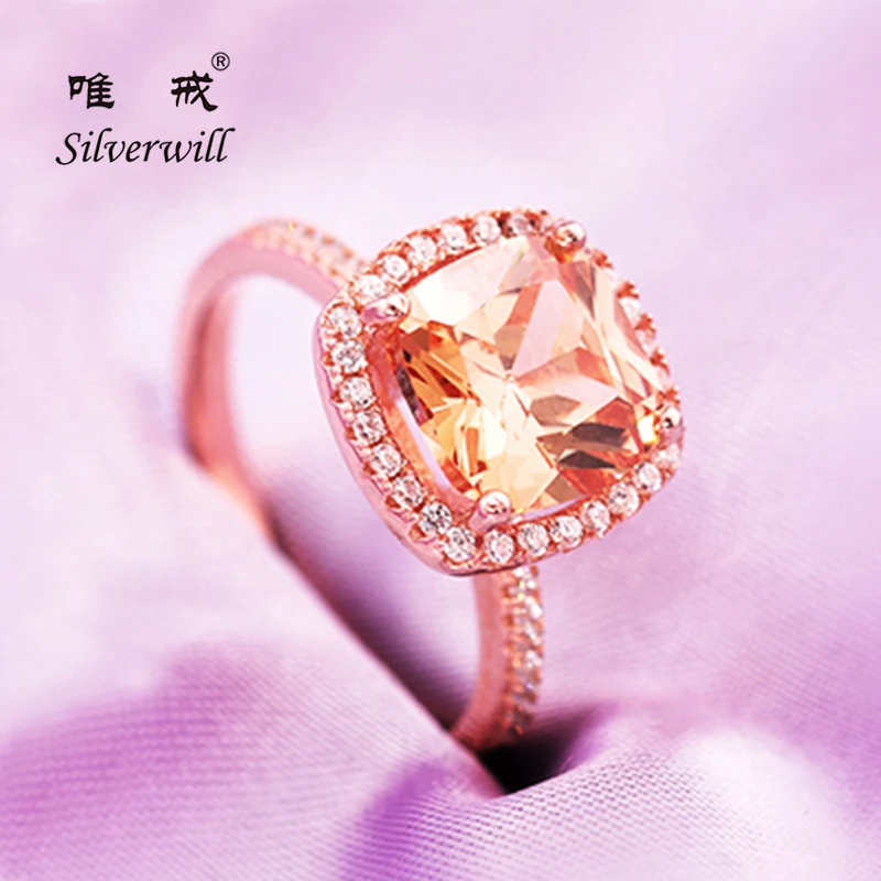 Серебряное кольцо Silverwill из стерлингового серебра 925 пробы с большим 3ct