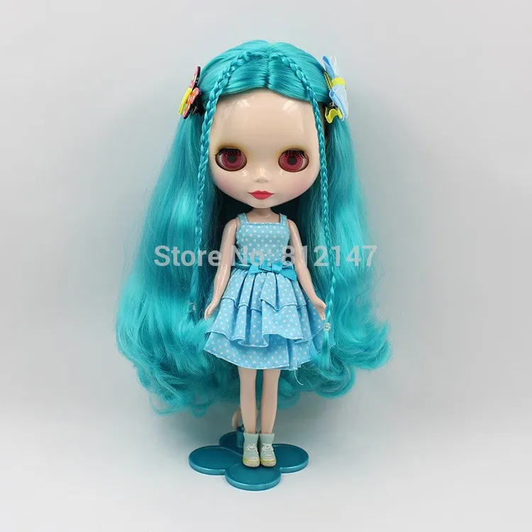 Голая кукла(смешанный синие волосы