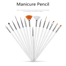 15 шт.-комплект пунктировальное перо для дизайна ногтей Маникюрные Инструменты искусства ногтя лака для ногтей маникюр Живопись Кисть для рисования