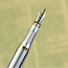 Топ продаж Серебряная перьевая ручка Jinhao 250 м перо золотая отделка Съемный конвертер чернил