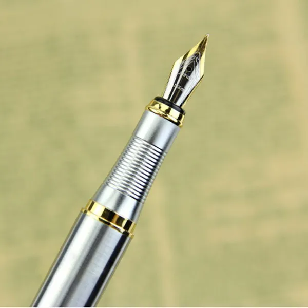 Top selling Silver Fountain Pen JINHAO 250 M Nib Gold Trim Removable