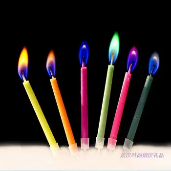 

Home Decor Candles Simulation Creative Coloured Flame Cake Birthday Flicking Candles 10bag/LOT