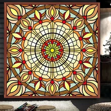 Пользовательский размер витражная оконная пленка электростатическая церковная матовая домашняя фольга двери стеклянные наклейки ПВХ самоклеющиеся оконные пленки