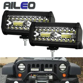 

AILEO 7 inch LED Bar Work Light for jeep Driving Offroad Boat Car Tractor Truck 4x4 SUV ATV 12V 24V Off Road 120W