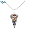 Ayliss – pendentifs hexagonaux en cristaux de guérison des 7 chakras Reiki, pendentif en pierre pointue, médaillon ouvrable, collier, bijoux ► Photo 1/4