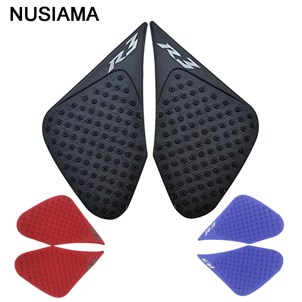 

Motorcycle Tank Pad Rubber Protector Sticker Decals racing Gas Fuel Knee Grip Traction Side stickers For Yamaha YZF R3 2015 2016