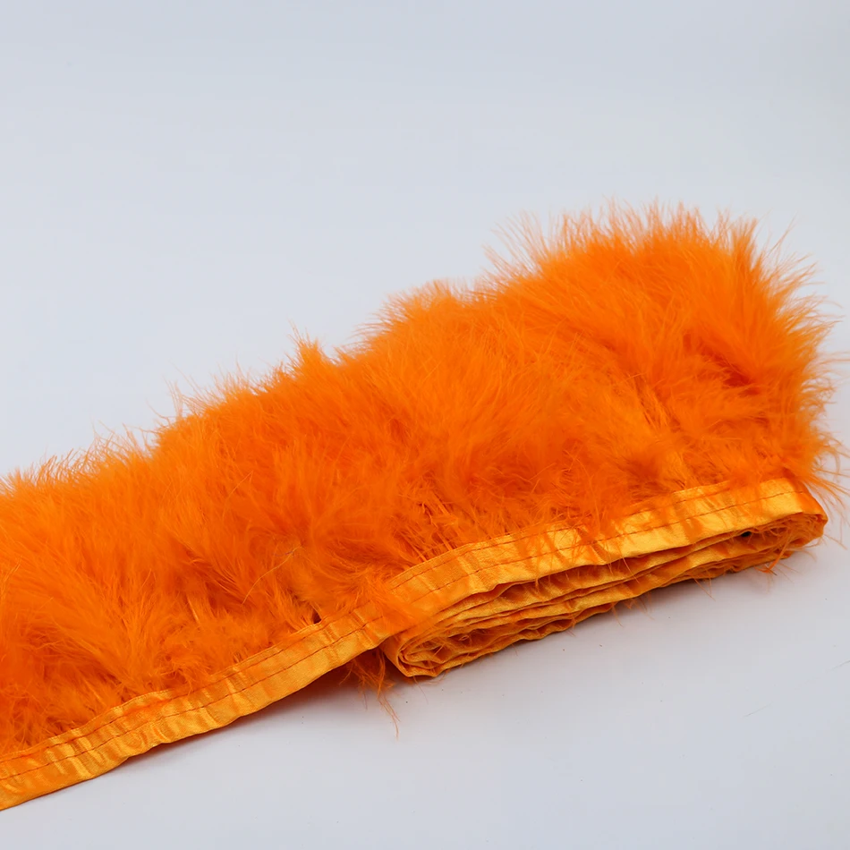 7 orange marabou feather trims 4 - 