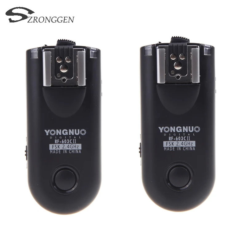

2017 hot Yongnuo RF-603C II FSK 2.4GHz 16 channels Wireless Remote Flash Trigger With calbe C3 for Canon 5D 1D 50D