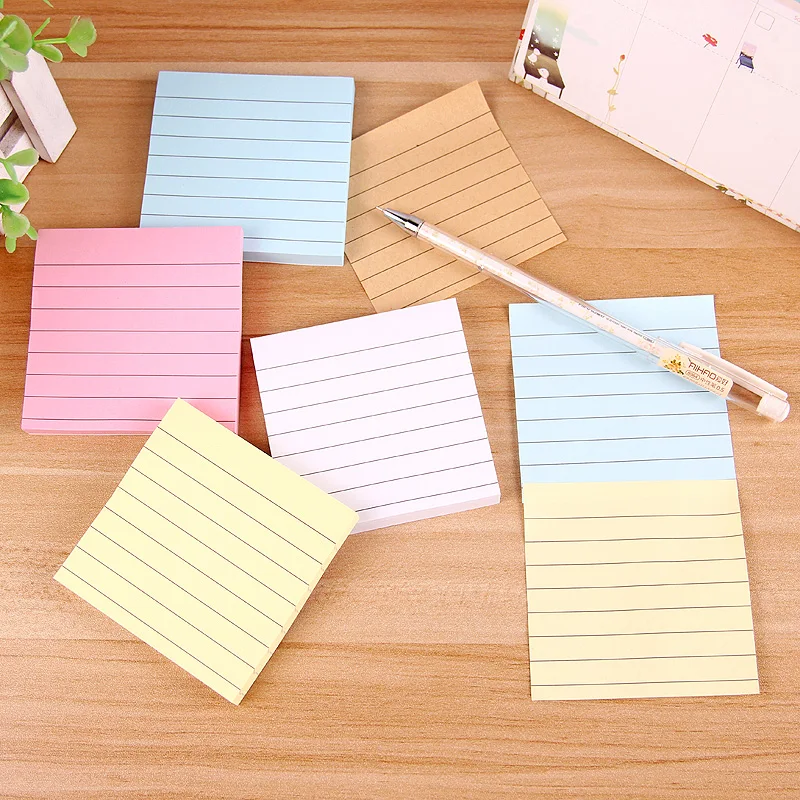 

20 pcs/Lot Macaron color memo pad Line paper sticky notes Planner sticker To do note Stationery Office school supplies CM580
