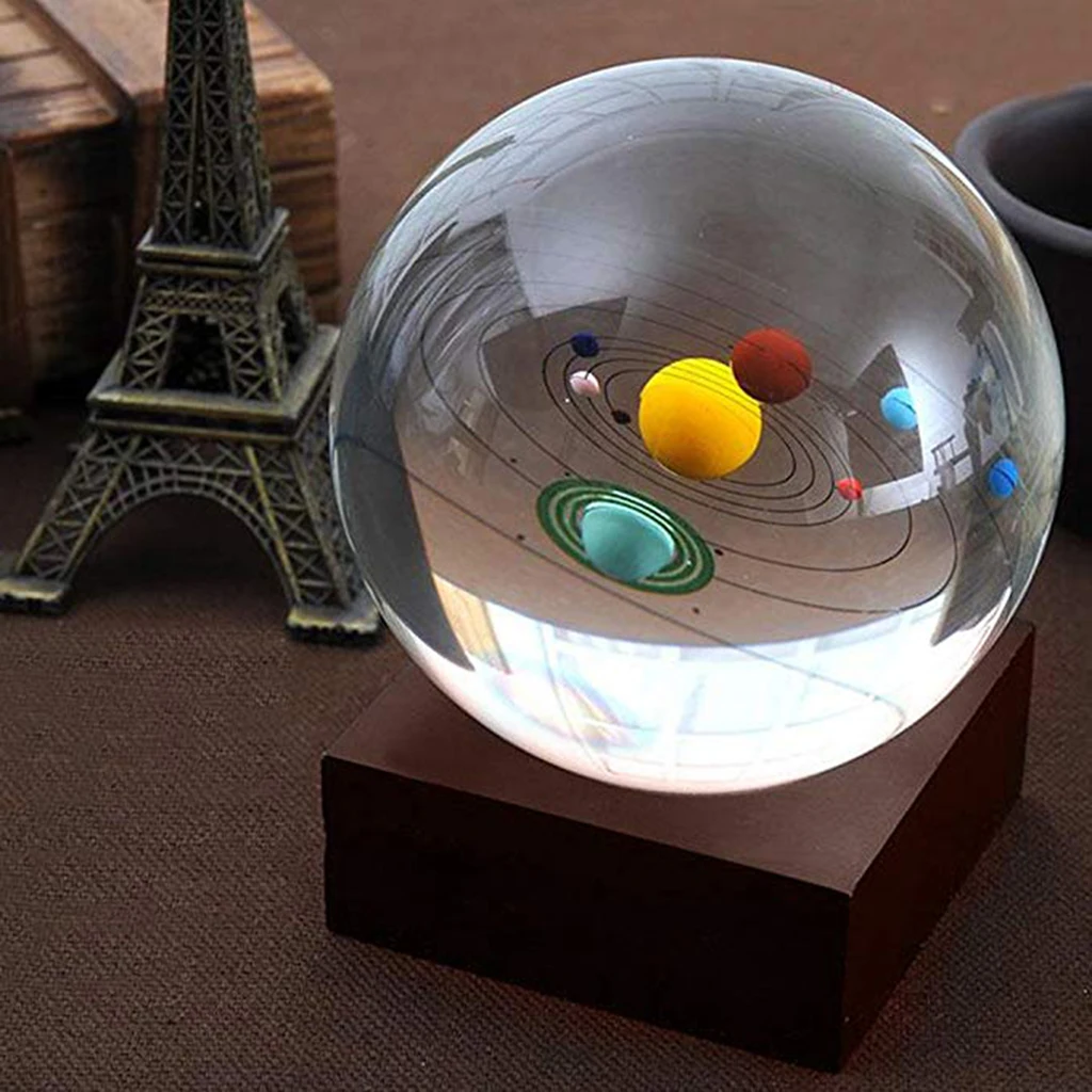 80mm Solar System Crystal Ball Astronomical Science Model Photography Photo Props Home Office Decor
