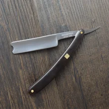 DSCOSMETIC wood handle straight mens shaving razor shaving knife Shaving barber shaver razor stainless steel straight edge