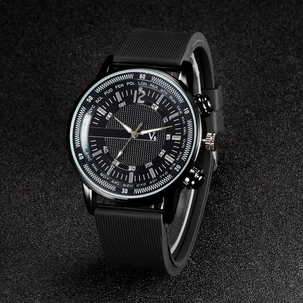 Мужские Часы лучший бренд класса люкс кварцевые часы V6 модные Повседневное Бизнес часы мужской Наручные часы кварцевые часы Relogio