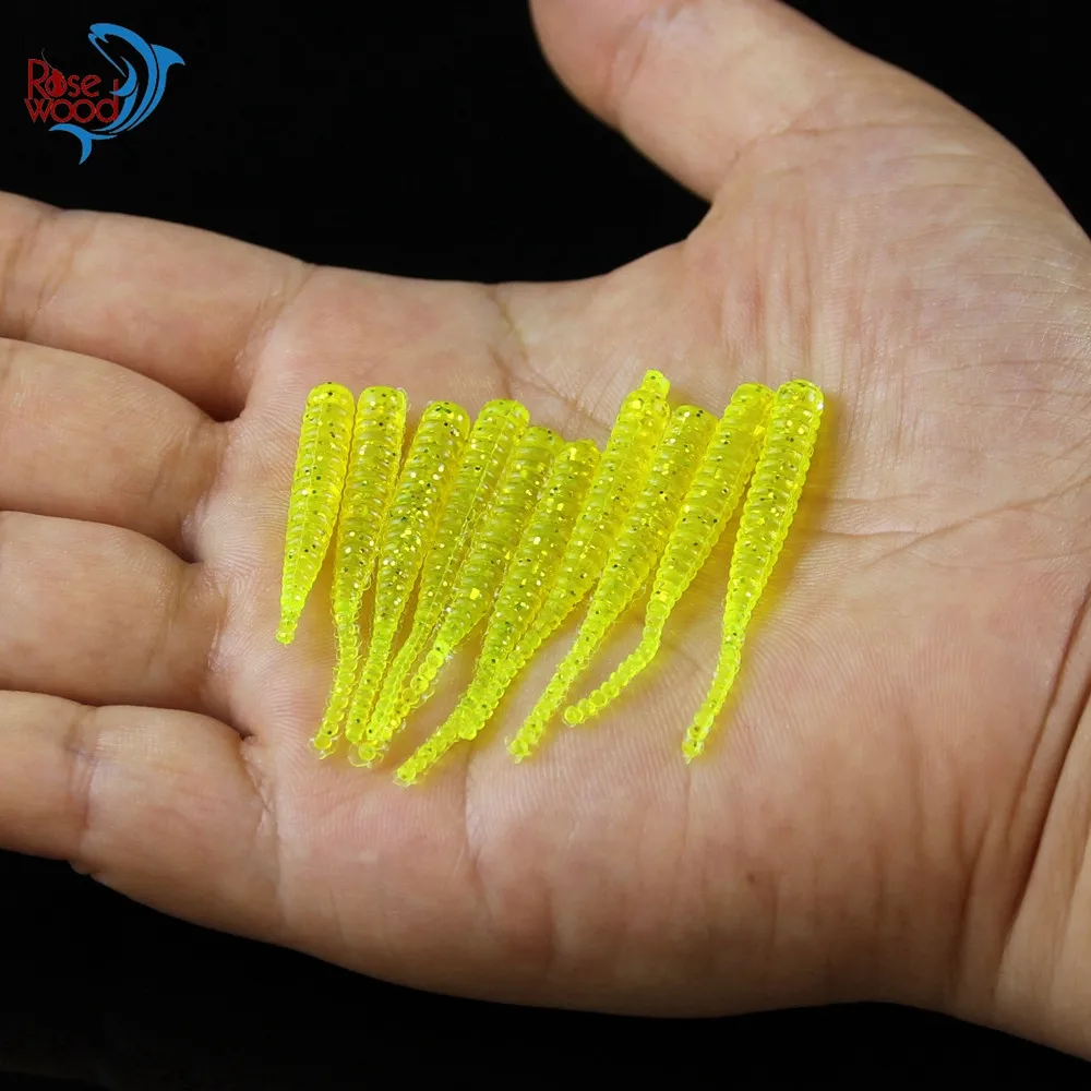 100pcs Pesca Artificial Soft Bait 4cm0.3g UL Fishing Worm Swimbaits Soft Lure Carp Fishing Bait Fishing Lure Mixed Colors  (36)