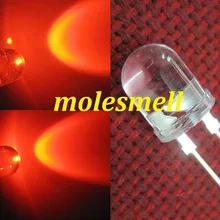 20 шт. 0,5 Вт 10 мм 250000mcd светодиодный светильник-Ультра яркий красный светодиодный s DIY 10 мм светильник-светодиод