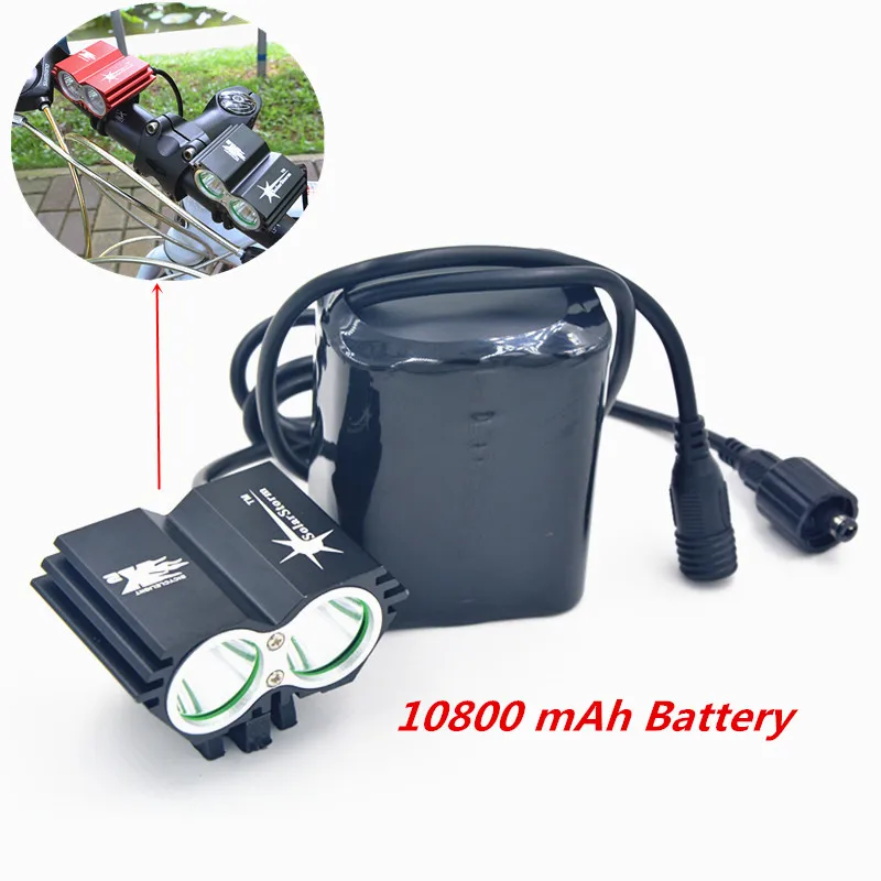 Цена за SolarStorm 2X XM L U2 LED 5000Lm LED Передняя Фара Велосипед Свет Фар с 10800 мАч Аккумулятор + Зарядное Устройство Бесплатная Доставка доставка Цена за SolarStorm 2X XM L U2 LED 5000Lm LED Передняя Фара Велосипед Свет Фар с 10800 мАч Аккумулятор + Зарядное Устройство Бесплатная Доставка доставка