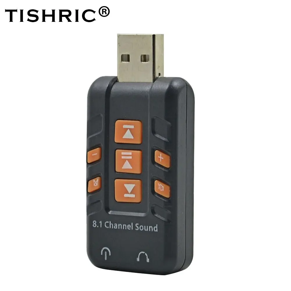 Звуковая карта TISHRIC USB 2 0 внешний аудиоадаптер с на разъем 3 5 мм усилитель стерео 8 1
