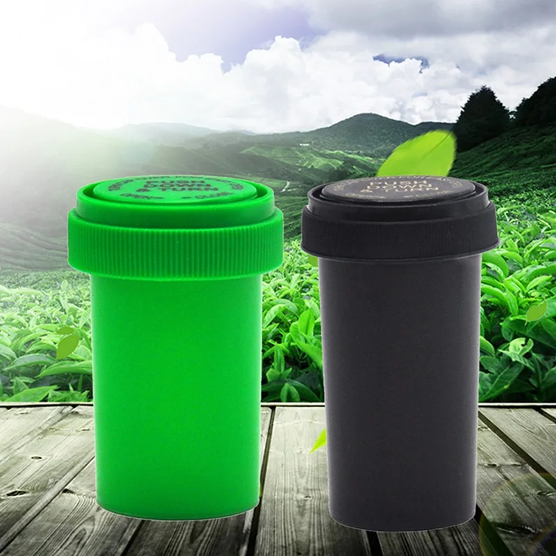 

Push Down & Turn Vial Container Acrylic Plastic Weed Storage Stash Jar Pill Bottle Case Box Herb Container