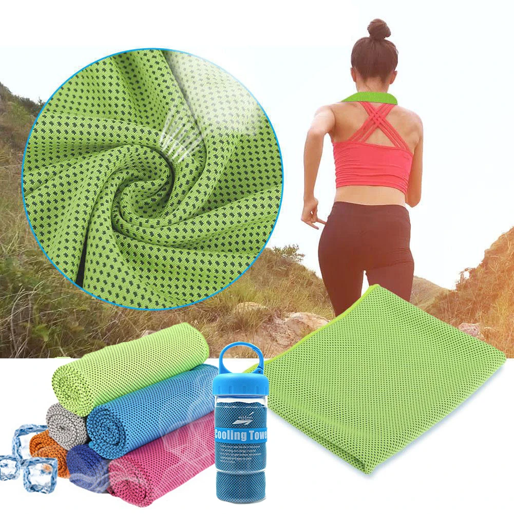

Multicolor 90*30cm Ice Towel Utility Enduring Instant Cooling Towel Heat Relief Reusable Chill Cool Towel Sport Towels Bottle