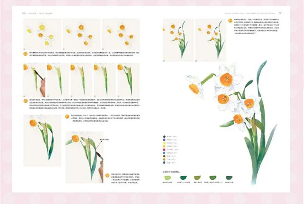 Watercolor compulsory course Textbook / Detailed Introduction Techniques of Flowers for Adults Children