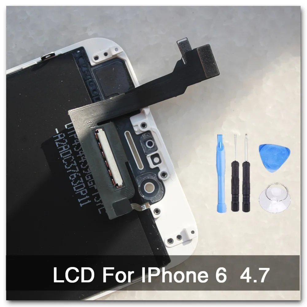 

100% AAA quality Replacement For iphone 6 LCD 4.7 inch display +Touch Screen Digitizer Assembly white Free Shiping with tools