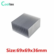 10 шт./лот) 69x69x36 мм алюминиевый радиатор для электронного чипа светодиодный радиатор охлаждения теплоотвода
