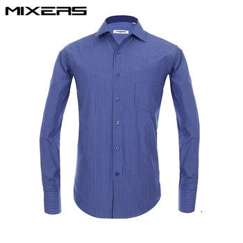 

2018 Fashion Men's Blue Striped Casual Shirt Long Sleeve Autumn Casual Dress Shirts Men Cotton Button Blouse Camisa Masculina