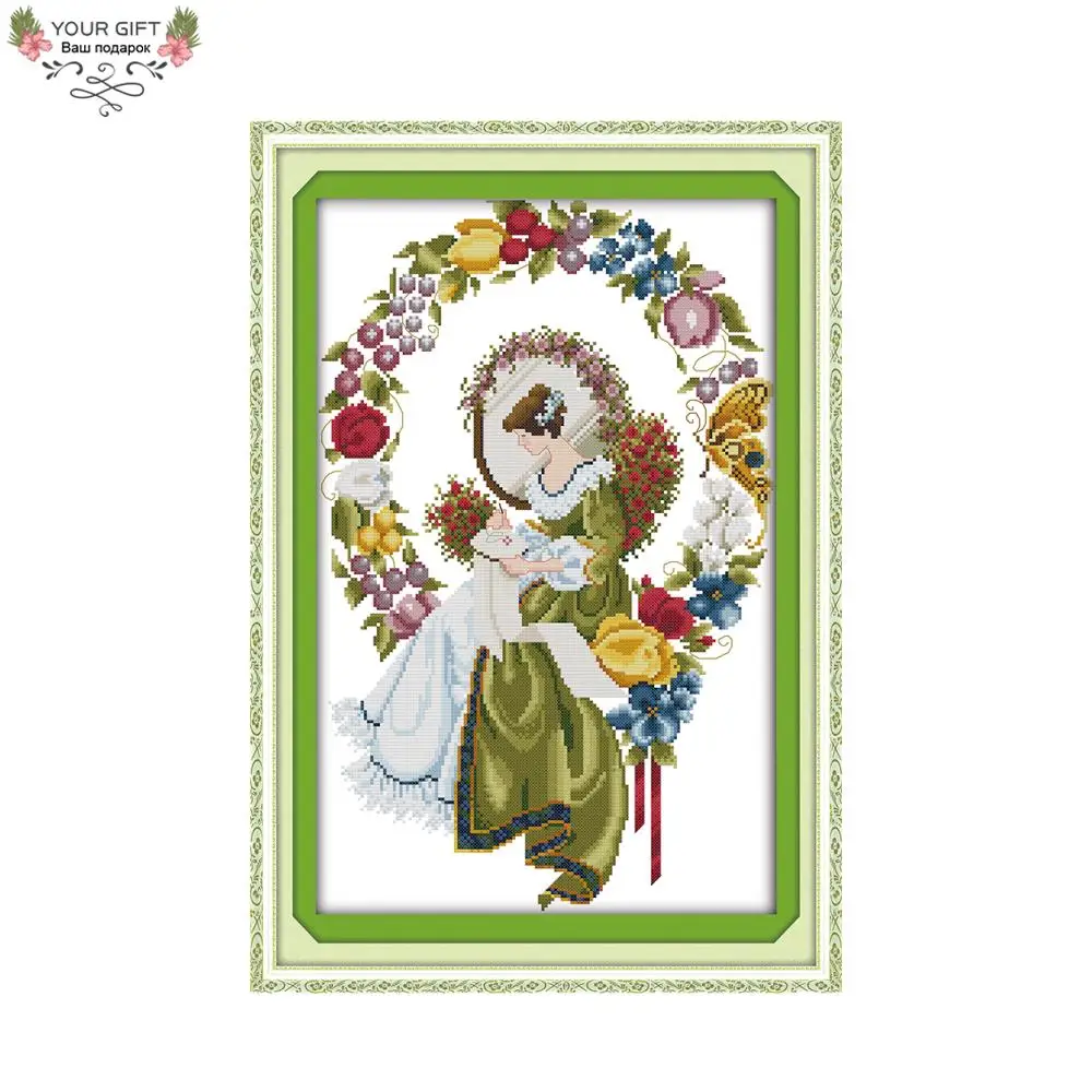 

Joy Sunday Free Shipping 14CT 11CT Counted and Stamped An Embroidery Woman Embroidery Cross Stitch kits for Home Decoration R883