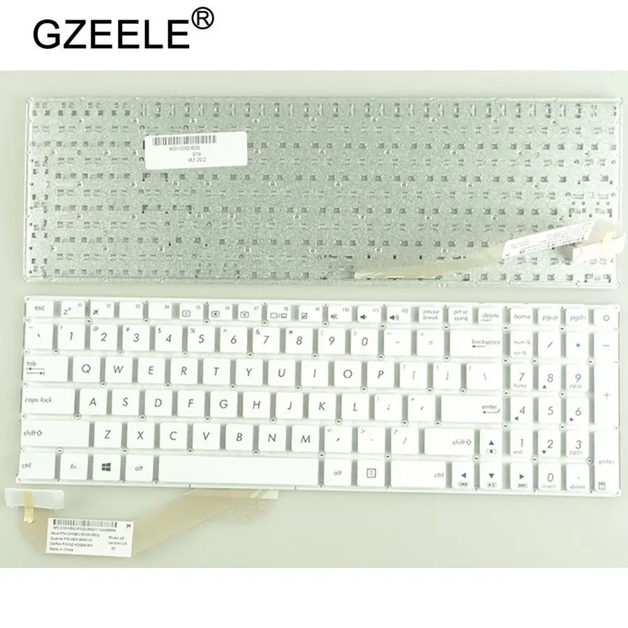GZEELE New FOR Asus X540 X540L X540LA X540LJ X540LJ4005 X540S series US Black White Keyboard