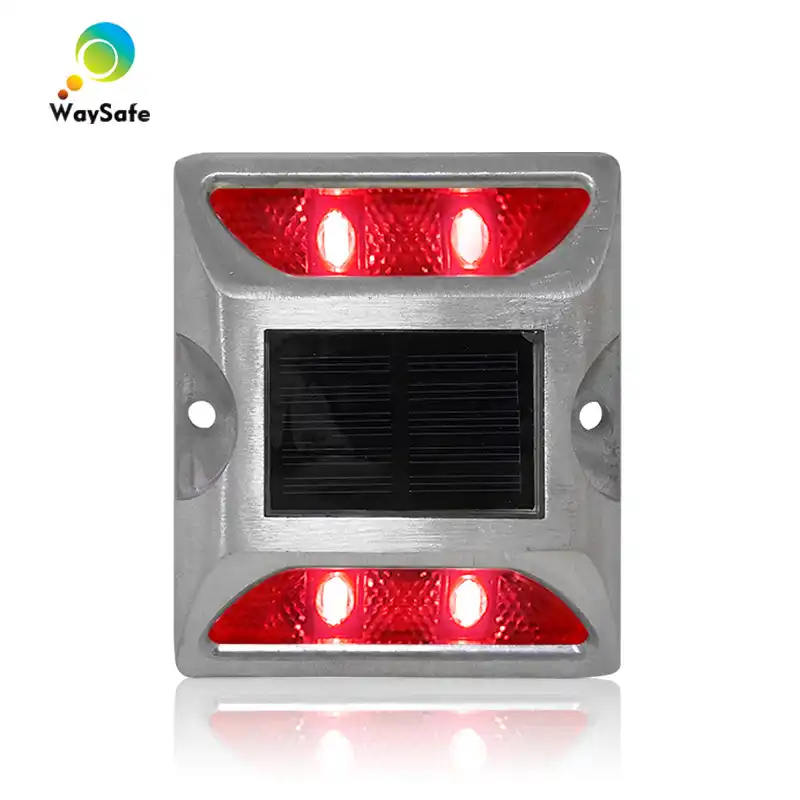 Reflective Road Pavement Marker,Aluminum Road Stud Solar Led Flash High Compressive Strength Outdoor Driveway Dock Garden Floor Lamp 108 98 24 mm Blue