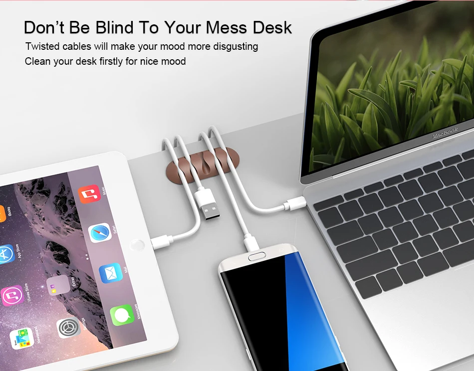 FLOVEME устройство для сматывания кабеля, органайзер для наушников, зажимы для проводов, держатель для кабеля для зарядки, защита кабеля TPR, кабель для управления, держатель для провода