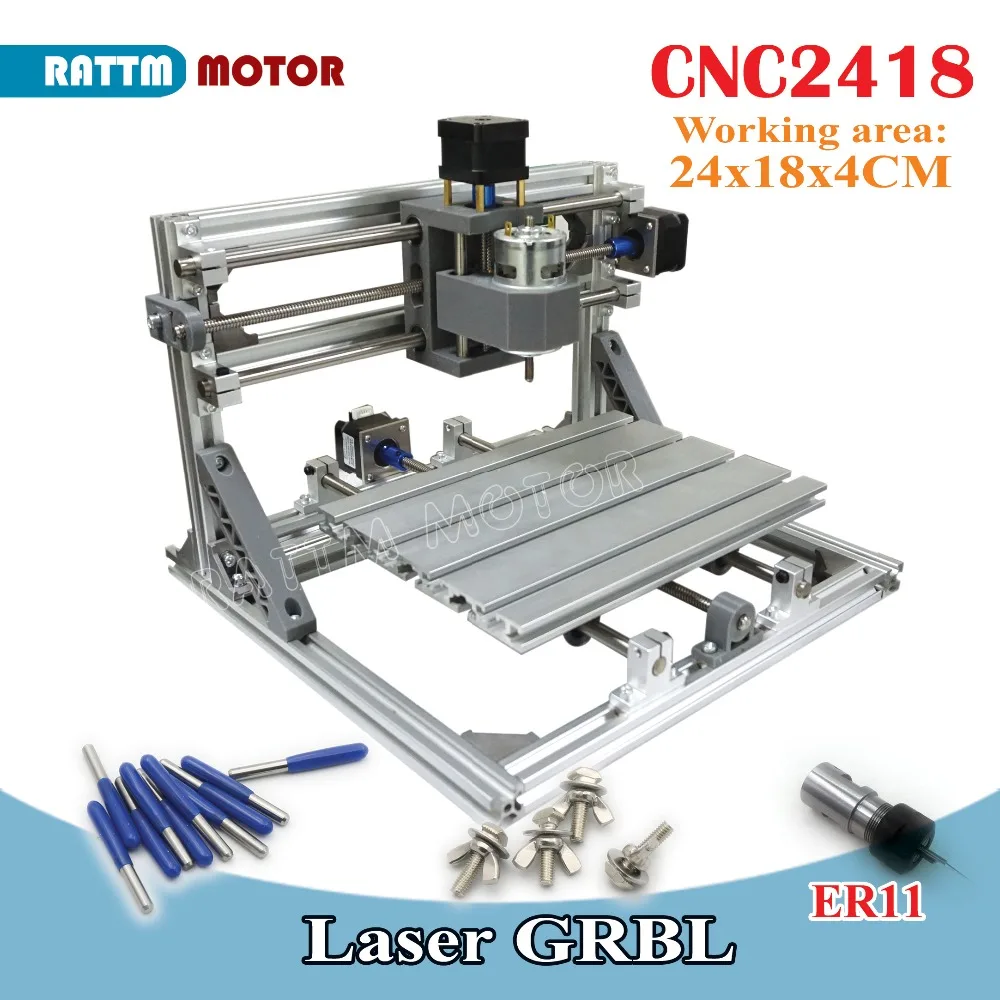 

UA Delivery! CNC 2418 GRBL control Diy CNC machine working area 24x18x4.0cm,3 Axis Pcb Pvc Milling machine Carving Engraver,v2.5