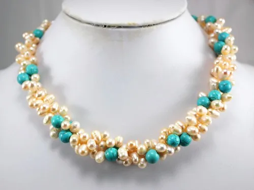 Noble-Gunuine-Fresh-Water-Pink-Pearl-fashion-Jewelry-necklace