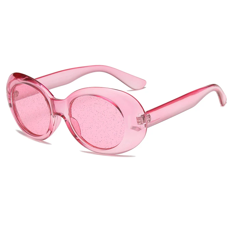 Сова город Солнцезащитные очки женские винтажные овальные очки блестящие линзы очки для мужчин брендовые дизайнерские яркие красные розовые желтые солнцезащитные очки - Цвет линз: pink frame pink