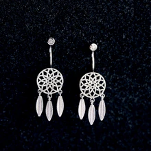 925 пробы серебро после guashi перо серьги "Ловцы снов" для Для женщин гипоаллергенный Стерлинговое Серебро-бижутерия VES6015