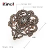 Kinel Vintage Women Turkish Flower Brooch Pin Gray Crystal Jewelry Rhinestone Brooches Arabia Paisley Pattern Lapel Corsage ► Photo 2/6