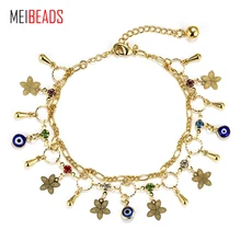 MEIBEADS 1 шт. Турецкий Дурной глаз браслет-подвеска на ногу золотой цвет браслет цепочка для женщин богемные сандалии пляжная бижутерия для ног EY6132
