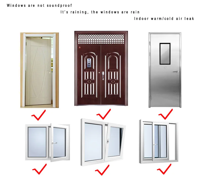 3 м/5 м двери и окна уплотнения двери шов снизу ветрозащитный насекомых стекло двери изоляция водонепроницаемый резиновый уплотнитель полосы