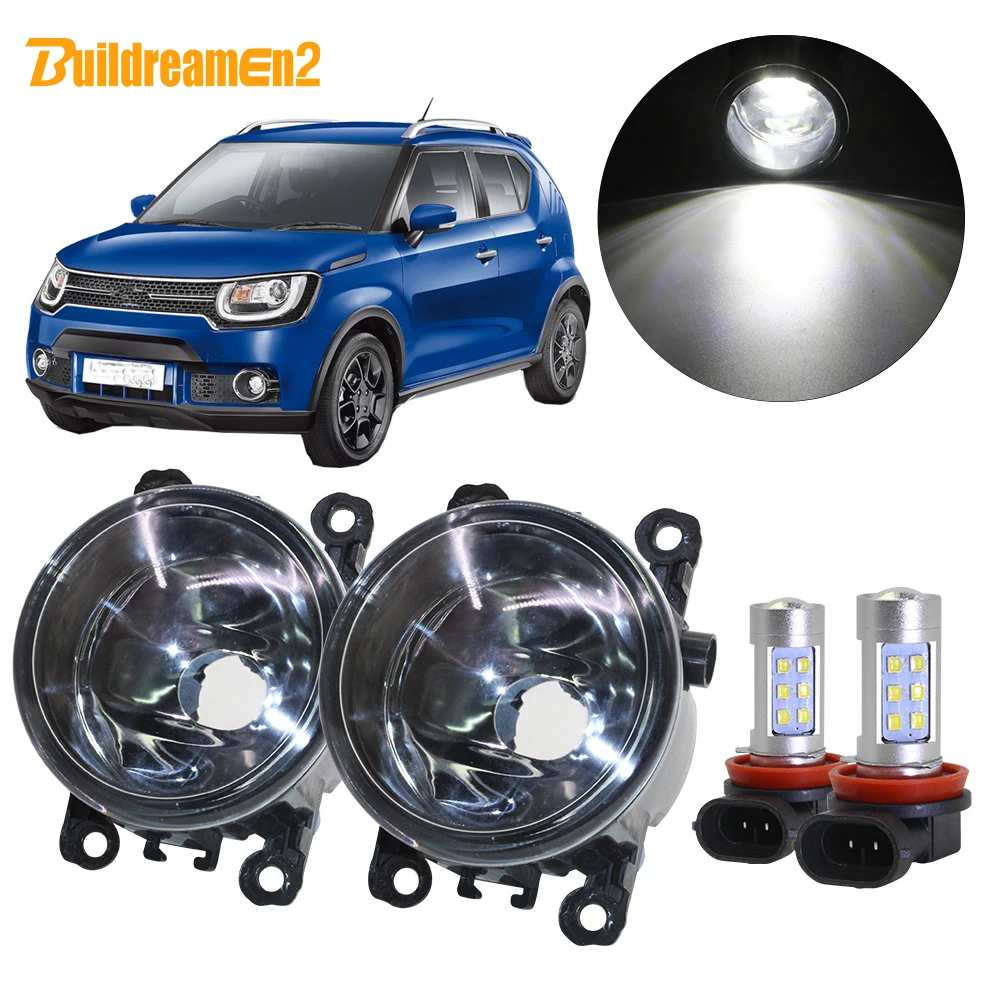 

Buildreamen2 For Suzuki Ignis II Closed Off-Road Vehicle Car H11 Fog Light Lampshade + Bulb 12V 2003 2004 2005 2006 2007 2008