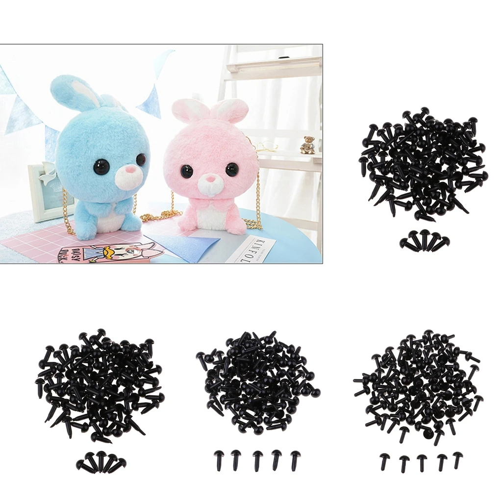 MagiDeal 100Pcs Black Acrylic Safety Eye Eyeballs Doll Puppets Toy DIY Craft for dolls accessories kids DIY craft materials