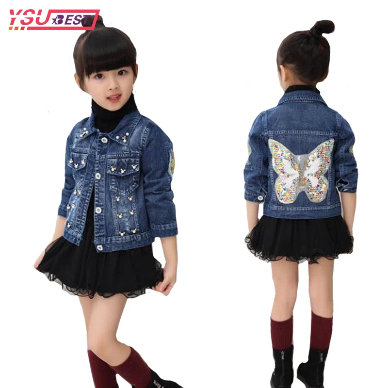 Achat 2019 filles dessin animé modèle Cowboy vestes Denim vêtements à manches longues filles manteau vestes enfants filles vestes vêtements pour enfants