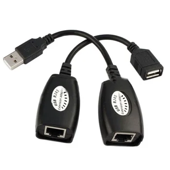 

1 Set of USB Extension Adapter USB Extension Ethernet RJ45 Cat5e/6 Cable LAN Adapter Extender Over Repeater 2pcs/Set
