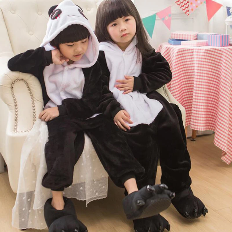 Kid Panda Kigurumi комбинезоны детские костюмы животных для косплея милый