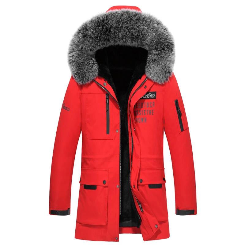 

Real Fur Coat Men Natural Fox Fur Collar Rabbit Fur Liner Parka Jacket Men Casual Warm Parkas Plus Size 5XL Jacket XZ18D13 YY662
